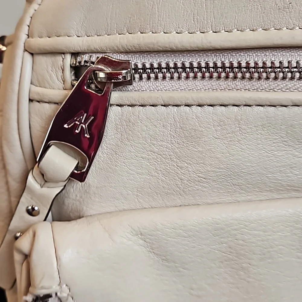 NEW Aimee Kestenberg cream Leather Lucy Satchel w/Front Pockets